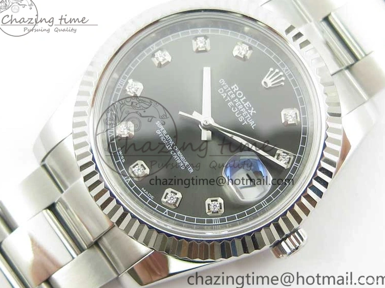 0506 DateJust 126334 SS Noob 1:1 904L Best Edition Gray Dial Diamond on Oyster Bracelet A MultiPurpose 3167